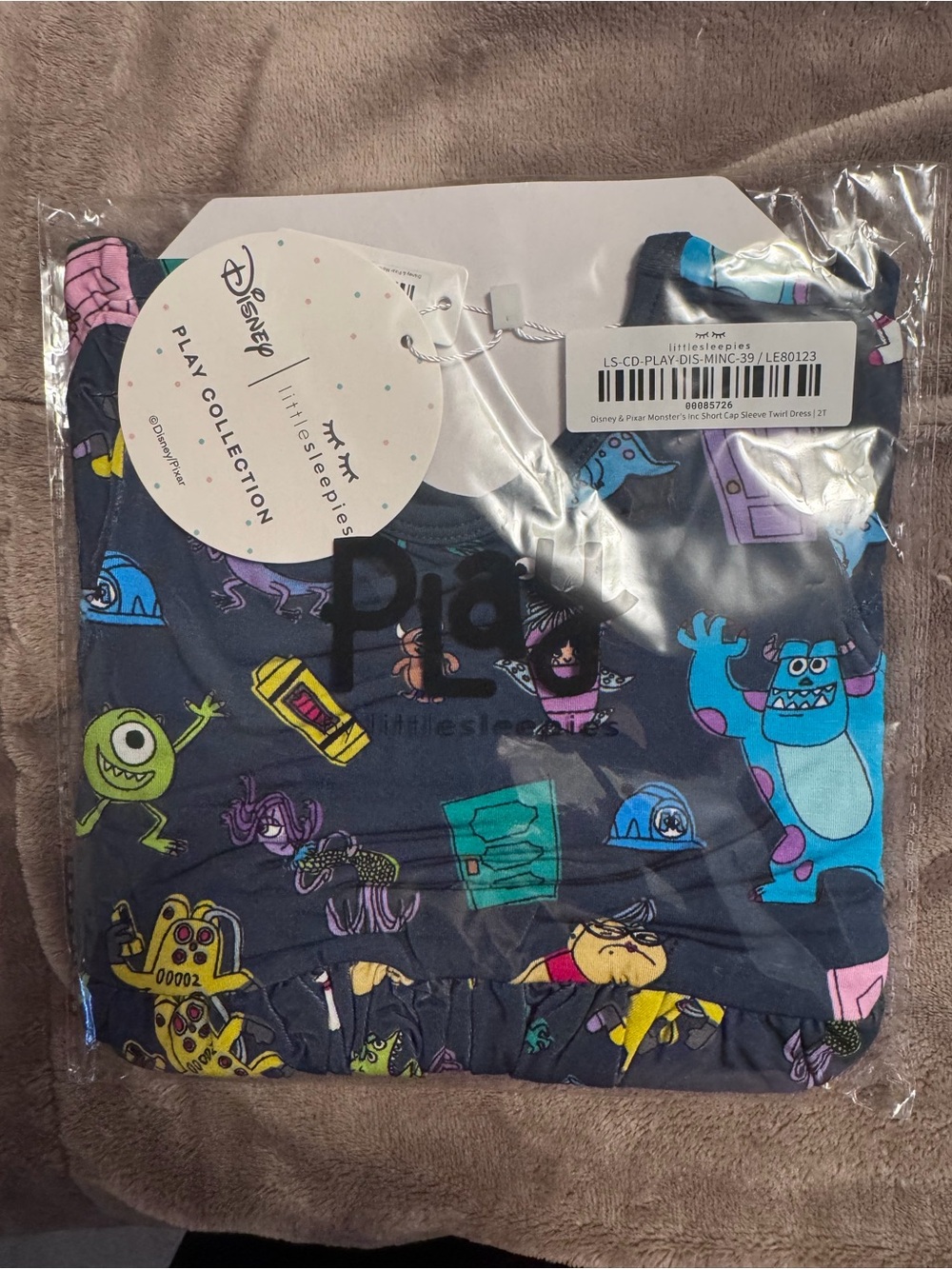 Little Sleepies Disney Monsters, Inc. Short Sleeve Dress 2T